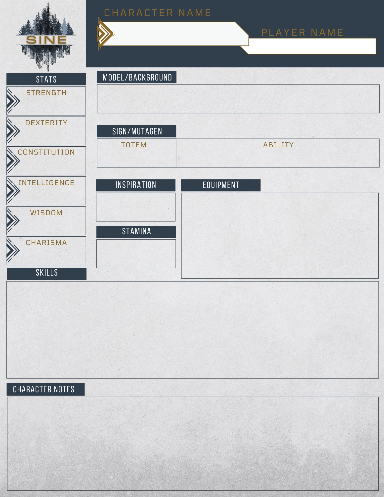 Character Sheet